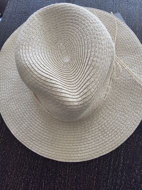Style & Co. Wide-Brim Straw Sun Hat in Natural Cream